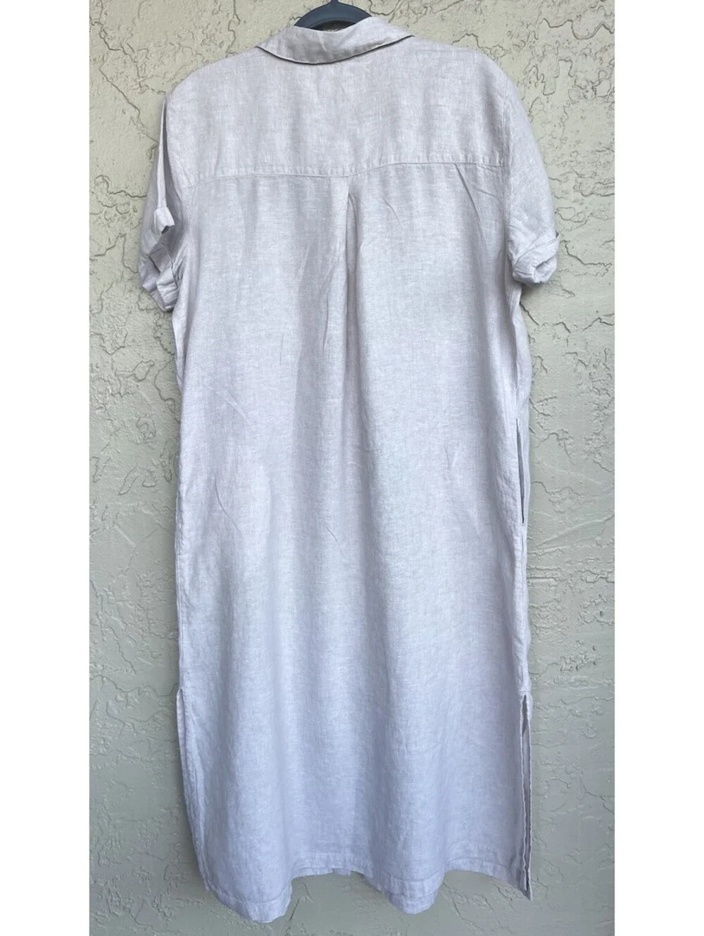 C & C California 100% Linen Button Front Beige Midi Dress Women’s Size XL